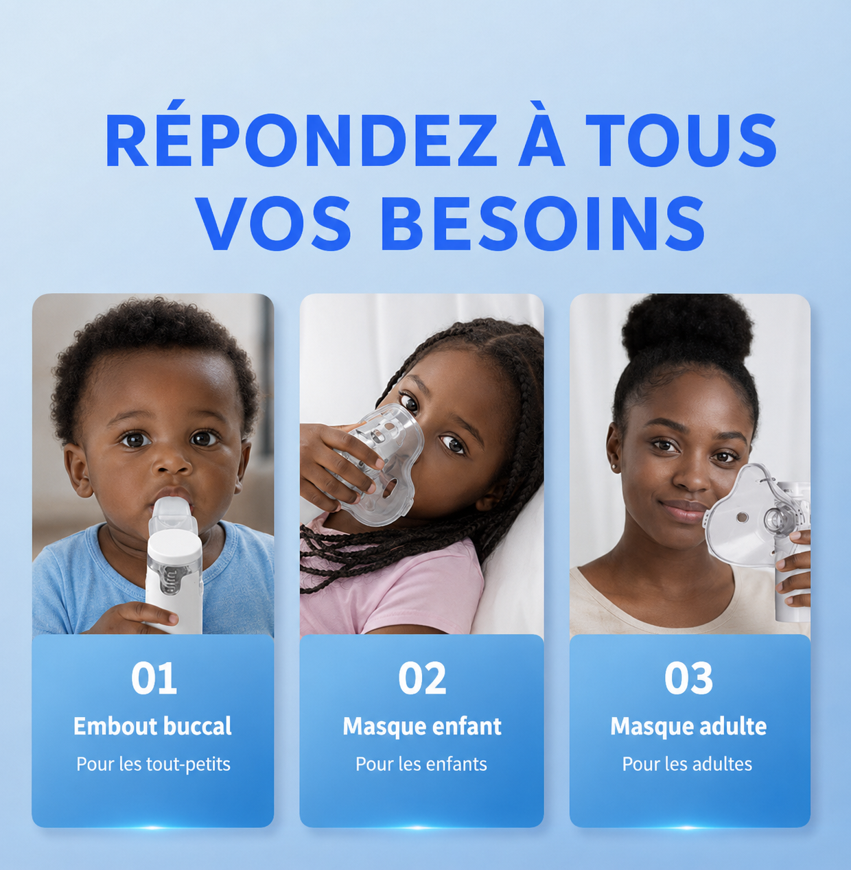 Inhalateur de vapeur personnel nébuliseur de maille portable pour adultes, enfants